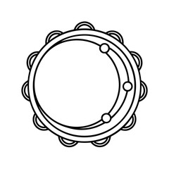 Outline Tambourine Line Art Icon Design
