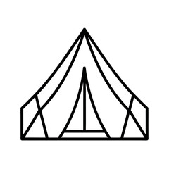 Outline Tent Line Art Vector Illustration