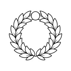 Outline Wreath Line Art Icon Vector Design