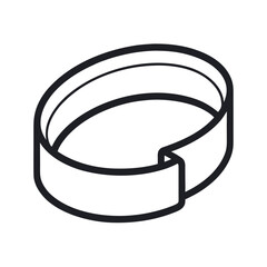 Outline Wristband Simple Line Drawing Vector