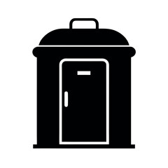Portable Toilet Silhouette Vector Graphic