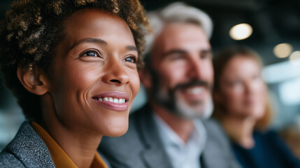 Obraz premium Team Building Workshop with Diverse Professionals in Modern Office Setting