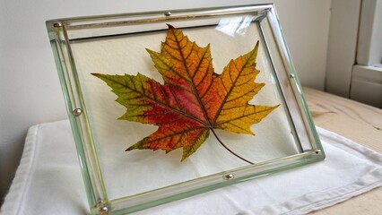 autumn leaves on a laptop