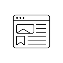 Website Content Layout Icon: Page Structure, Image Placement, and Article Formatting Symbol
