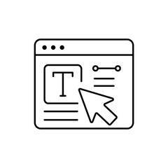 Text Editing Tool Icon: Content Input, Typography, and Document Cursor Interaction Symbol