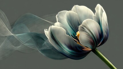   A close-up of a flower with the petals on the back and front in focus