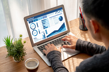 Business data dashboard provide business intelligence analytic for marketing strategy planning...