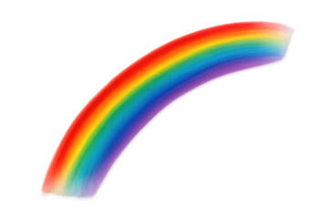 Colorful rainbow arcing with vivid spectrum hues, symbolizing diversity and hope on clean transparent surface