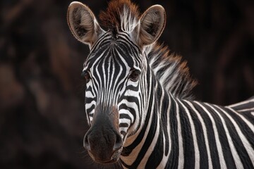 Stunning Zebra in Natural Habitat: A Journey Through African Wildlife Adventure