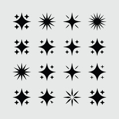 Set of Sparkle Star Icons