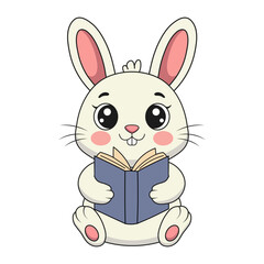Bunny with a book. Vector illustration