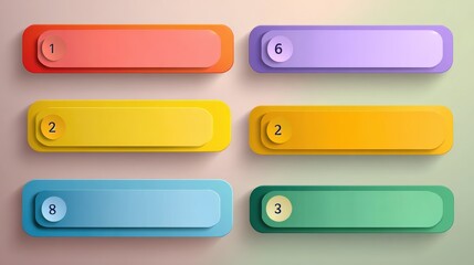 Infographic banners. Color labels with steps and options vector set. Illustration of banner label layout with numbers, no logos, no brands