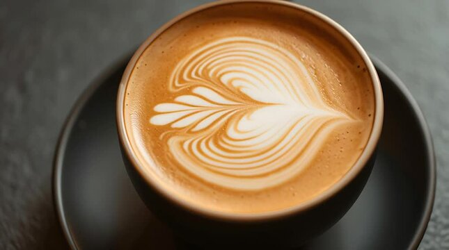 Cappuccino coffee latte art close up shot for coffee lovers and cafe aesthetic backgrounds hd wallpaper