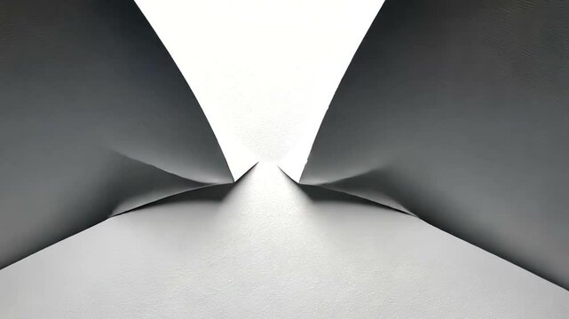 Curving light & shadow abstract Geometric paper forms meet