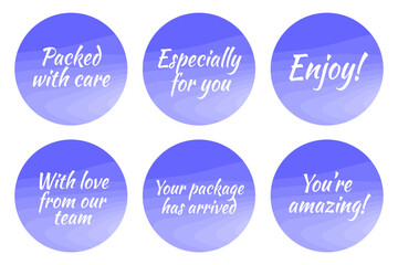 Cute and expressive stickers that show appreciation and build customer loyalty. With messages like “You're amazing” and “Packed with care”, these labels are great for personal touches in orders, gift