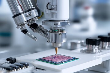 Precision technology advances in microchip manufacturing during a laboratory session at a technical research facility