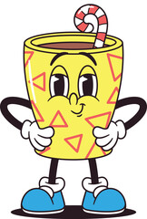 Cute cup character with candy