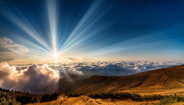 altostratus clouds with sunrays breaking through gaps