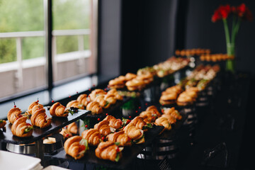 Elegant Buffet with Assorted Croissants Display