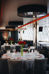 Elegant Restaurant Dining Area Setup