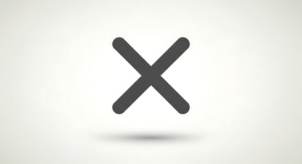 Obraz premium A simple gray x mark with rounded ends on a white background creating a clear and minimalist design icon