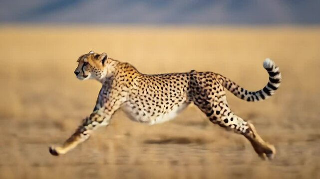 Speed and Grace: A cheetah in full sprint, showcasing the raw power and agility of one of nature's fastest creatures.