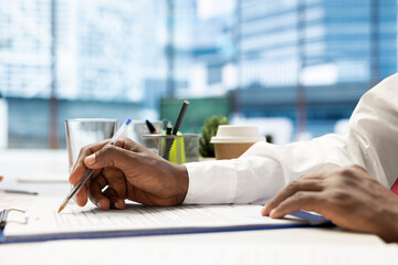 HR expert reading files, identifying right candidates for job opening, reviewing resumes to...