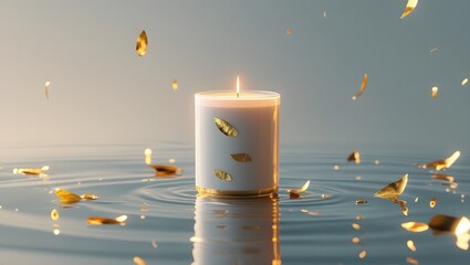  Luxury Zen Candle with Floating Gold Leaf