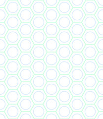 Geometric abstract seamless pattern with hexagons and circles - hand drawn vector illustration.