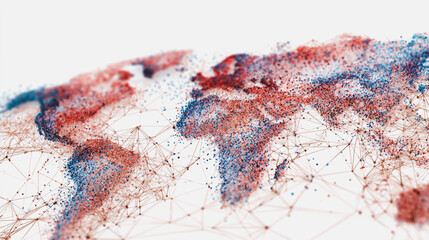 Naklejka premium Global network on Earth concept Abstract business connection of lines from nodes It is connected to endless nodes and represents the innovation of communication in the networking 
