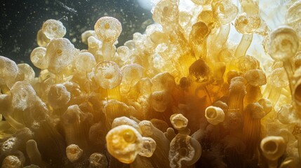 Close-up view of intricate underwater organisms.