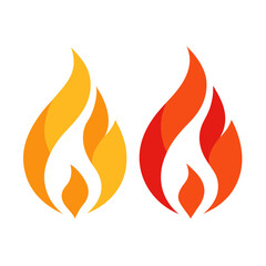 Stylized flames orange yellow red fire illustration
