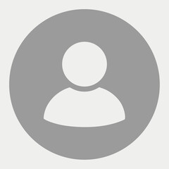 Simple person icon gray circle profile picture user avatar