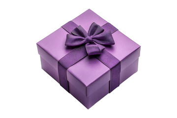 Obraz premium Purple gift box isolated on a transparent background