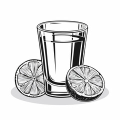 Tequila Glass Vector. Tequila Shot Glasses Images Vector isolated on white background.