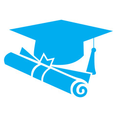 Graduation cap icon set, university or college graduation hat icon, student graduation cap , student hat outline and filled vector sign. Education symbol, logo silhouette vector