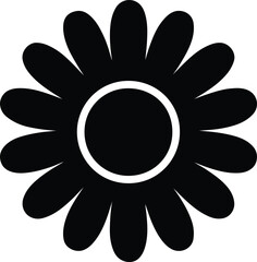 Silhouette daisy flower floral botanical garden bloom Vector illustration