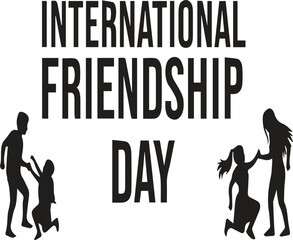 Happy international friendship day typography vector art