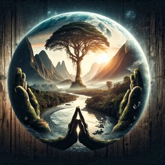 Earth Bubbles in Hand – Symbol of Nature Protection