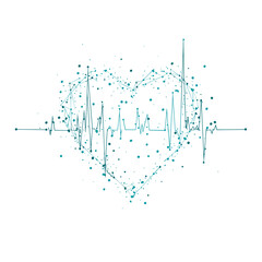 Symbol of heart rate and medical tracking.

