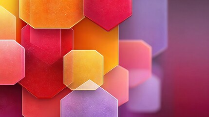   A colorful abstract backdrop featuring hexagons on either side of the central hexagon