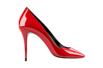 red high heel shoes isolated on a transparent background