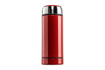 Red thermos isolated on a transparent background