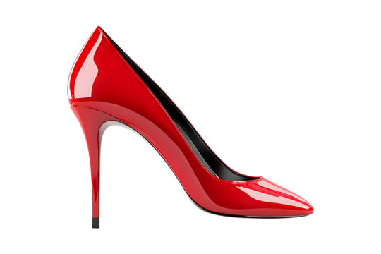 red high heel shoes isolated on a transparent background