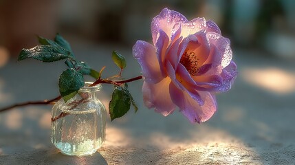   A flower in a vase