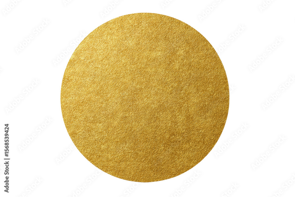 Poster a gold colored object with a circular shape