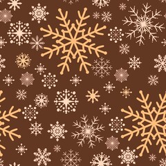 Christmas ice scribble seamless snowflakes pattern for wrapping paper and fabric