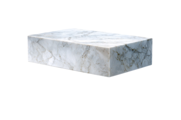 A white marble table with a grey border