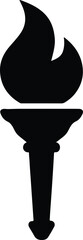Silhouette olympic torch simple elegant black and white Vector illustration