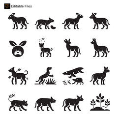 Animal and Nature Icons: Wildlife, Growth, and Environmental Interaction